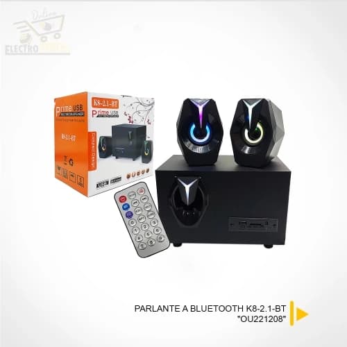 USB 2.1 MULTIMEDIA SPEAKER K8 (DC 5V+SD+FM+REMOTE+LED LIGHT)