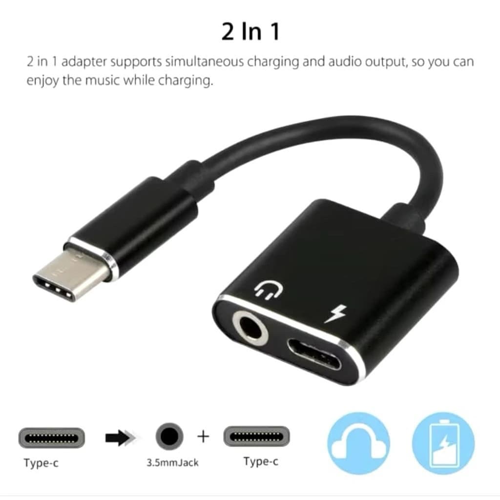 USB TYPE C TO 3.5MM AUDIO ADAPTOR (2 IN 1)