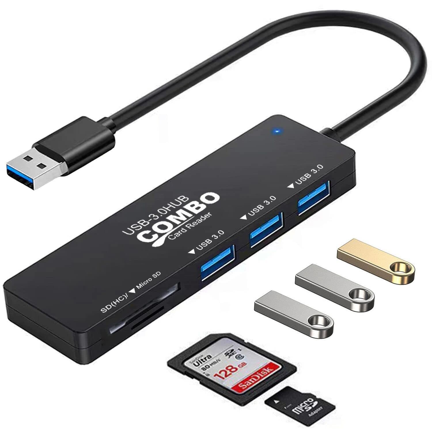 USB 3 PORT WITH CARD READER HUB