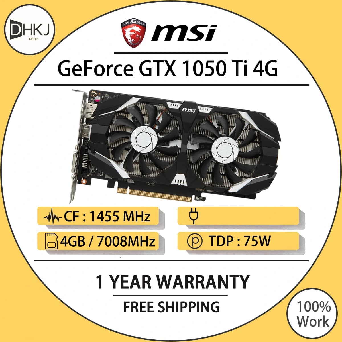 Graphics Card - 4 GB GTX 1050 TI