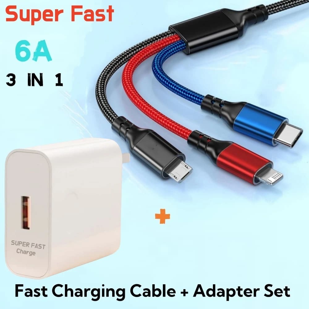 PHONE CABLE 1M WITH 3 CONNECTOR 6A
