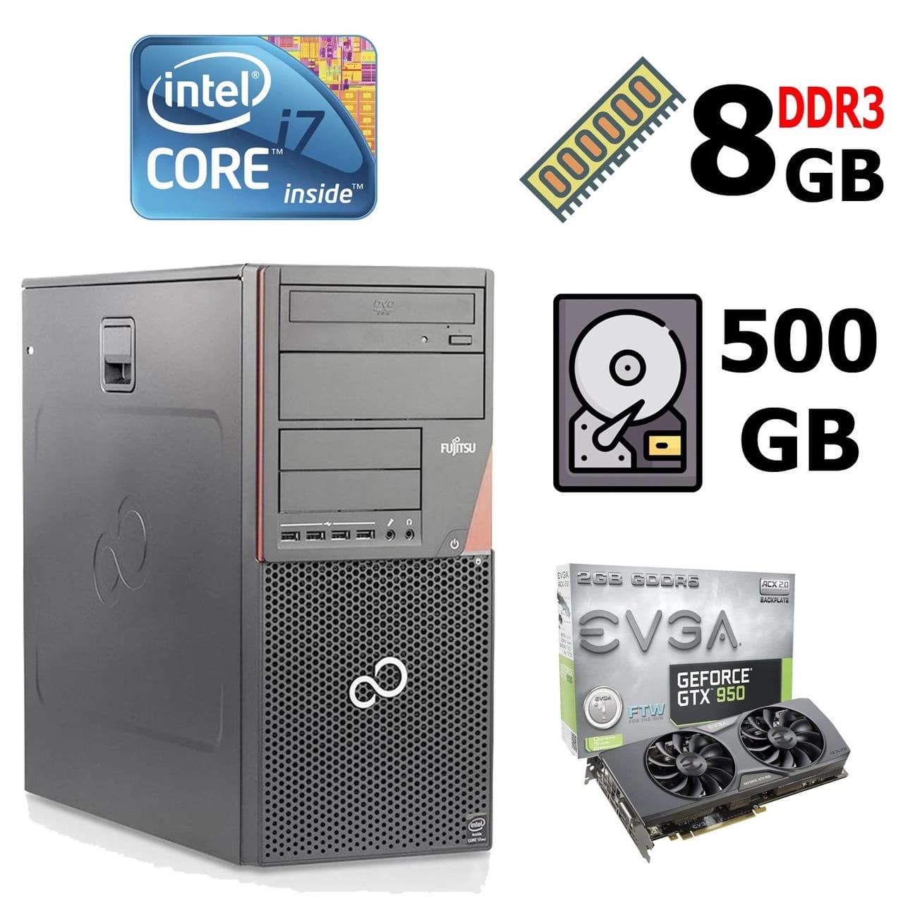 Used PC i7-950 / 4GB / 500GB SATA HDD
