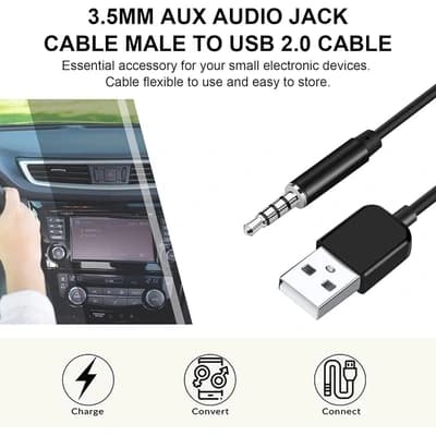 3.5mm Male Audio Jack to USB 2.0 Cable